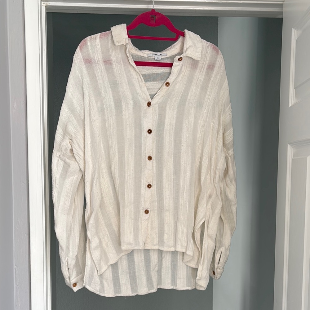 White Striped Long Sleeve Top